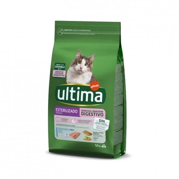 Pienso de trucha. cebada y cereales para gatos esterilizados sensibles Última 1,5 Kg - 1.5 kg - Imagen del producto en Findit