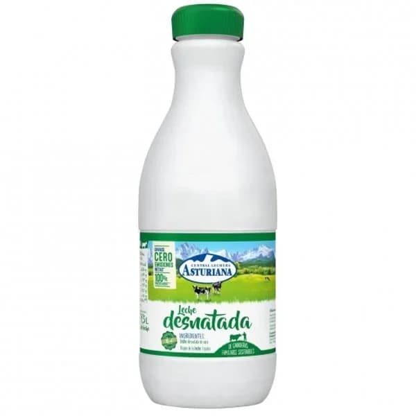 Leche desnatada ASTURIANA, botella 1,5 litros - 1.5 l - Imagen del producto en Findit