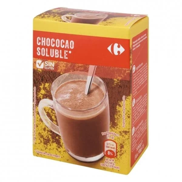 Chococao soluble Carrefour sin gluten 6 ud. - 0.11 kg - Imagen del producto en Findit
