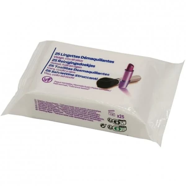 Toallitas desmaquillantes cara, cuello y ojos Carrefour 25 ud. - 23.8 ud - Imagen del producto en Findit