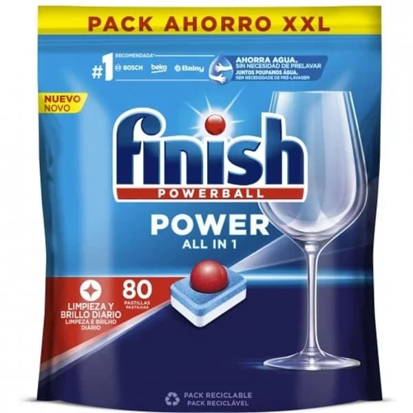 Lavavajillas a máquina en pastillas Power All in 1 Finish Powerball 80 ud. - 81.48 ud - Imagen del producto en Findit