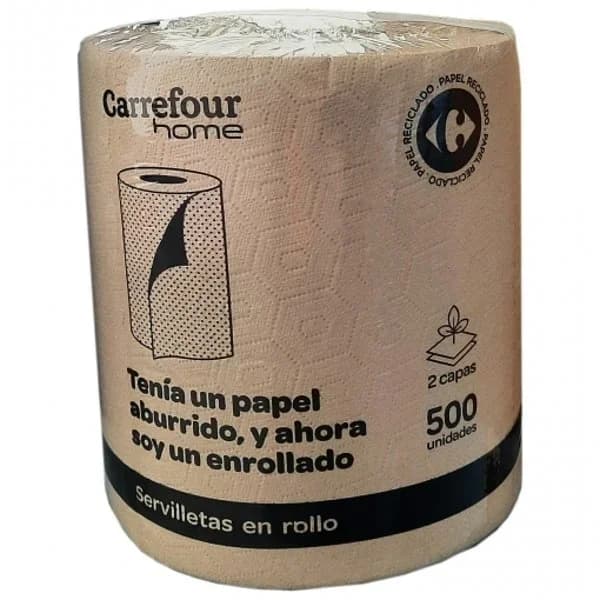 Servilleta Eco en rollo 2 capas Carrefour Home 500 uds - 1 ud - Imagen del producto en Findit