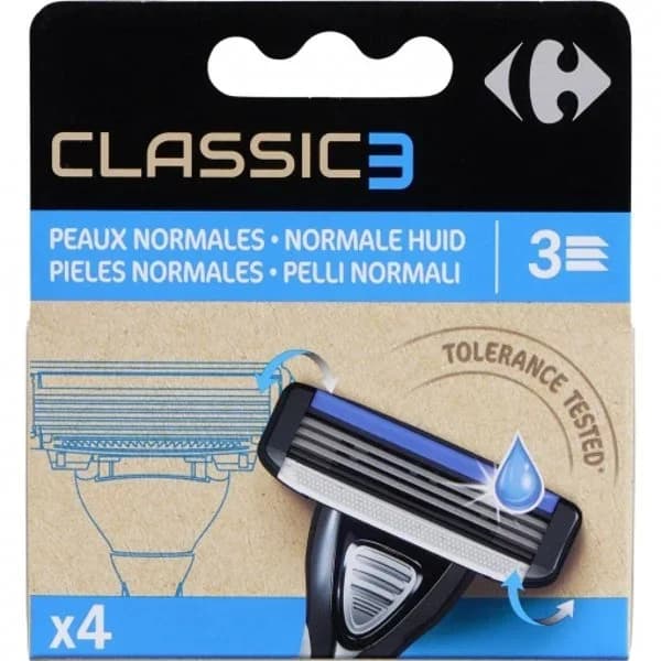 Recambios maquinilla para hombre 3 hojas System 3 Carrefour Men 4 ud. - 4.01 ud - Imagen del producto en Findit