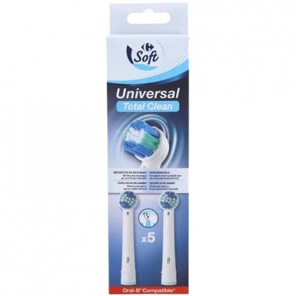 Recambios cepillo batería universal Total Clean Carrefour Soft 5 ud. - 5 ud - Imagen del producto en Findit