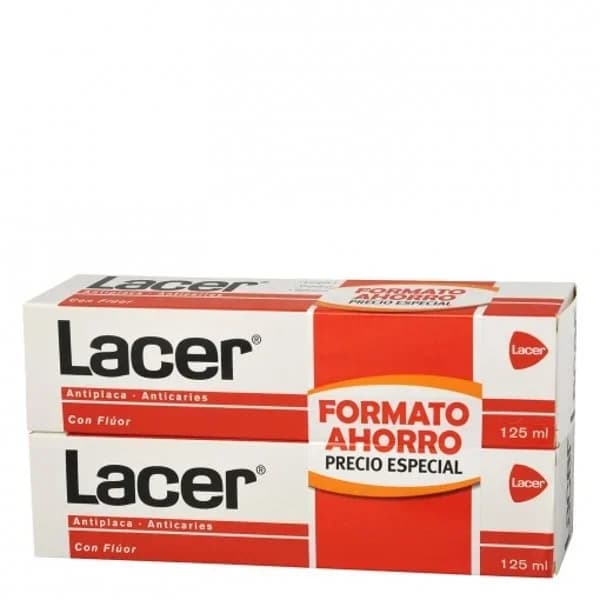 Dentífrico antiplaca y anticaries Lacer pack de 2 unidades de 125 ml. - 0.25 l - Imagen del producto en Findit