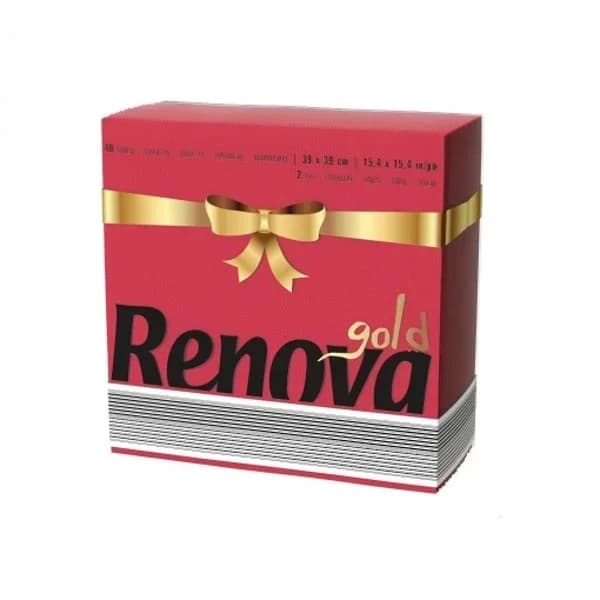 Set de 40 Servilletas  2 capas de Celulosa RENOVA Gold 40pz - Rojo - 1 ud - Imagen del producto en Findit