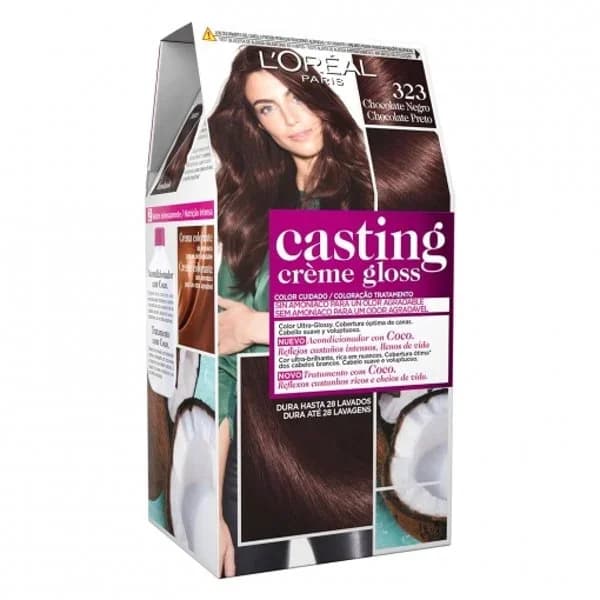 Coloración sin amoníaco L'Oréal 323 negro chocolate - 1 ud - Imagen del producto en Findit