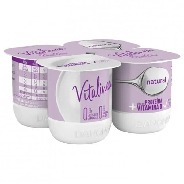 Yogur Vitalinea Desnatado Natural 4UD - 0.48 kg - Imagen del producto en Findit