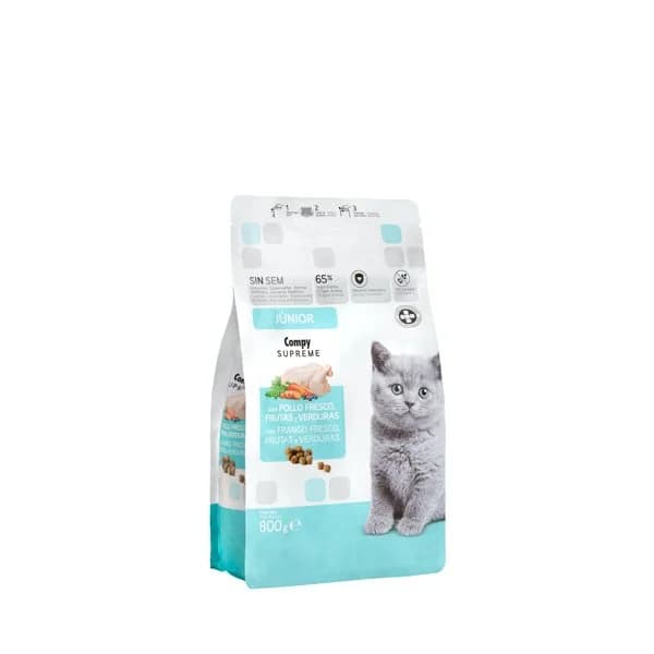 Comida gato júnior Supreme Compy con pollo  frutas y verduras - 0.8 kg - Imagen del producto en Findit