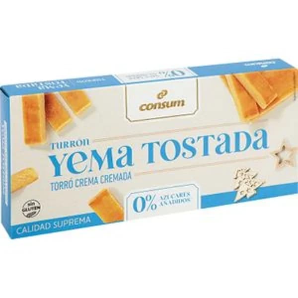 Turrón Yema Tostada sin Azúcar - 0.2 kg - Imagen del producto en Findit