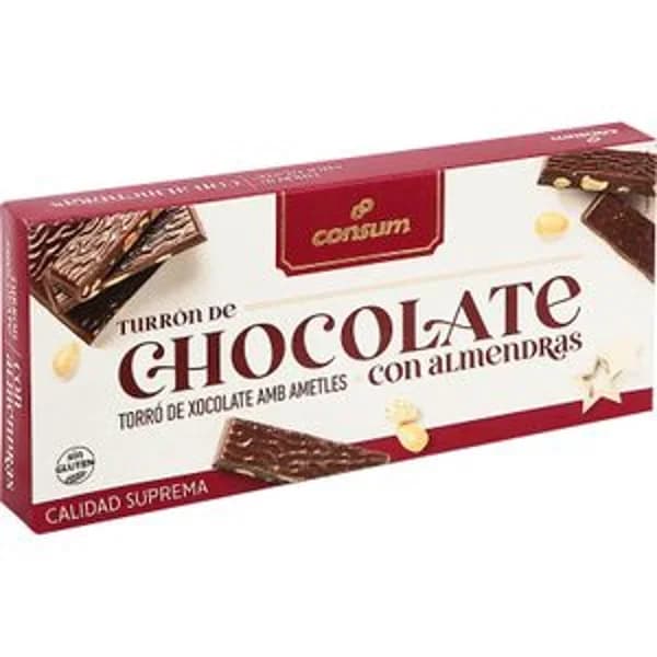 Turrón de Chocolate con Almendras - 0.2 kg - Imagen del producto en Findit