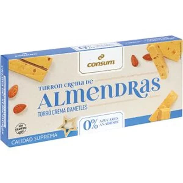 Turrón Crema Almendra sin Azúcar - 0.2 kg - Imagen del producto en Findit