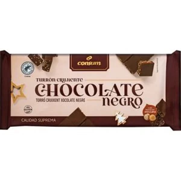 Turrón Choco Negro Crujiente - 0.22 kg - Imagen del producto en Findit