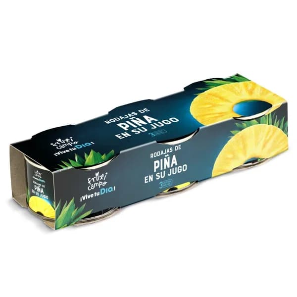 Piña en su jugo en rodajas Fruticampo de Dia lata 3 x 137 g - 0.42 kg - Imagen del producto en Findit