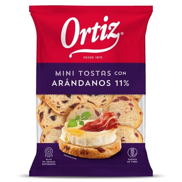 Mini biscotes con arándanos Ortiz bolsa 90 g - 0.09 kg - Imagen del producto en Findit