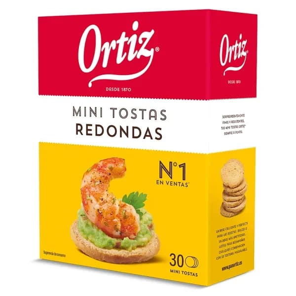 Mini tostas redondas Ortiz caja 100 g - 0.1 kg - Imagen del producto en Findit