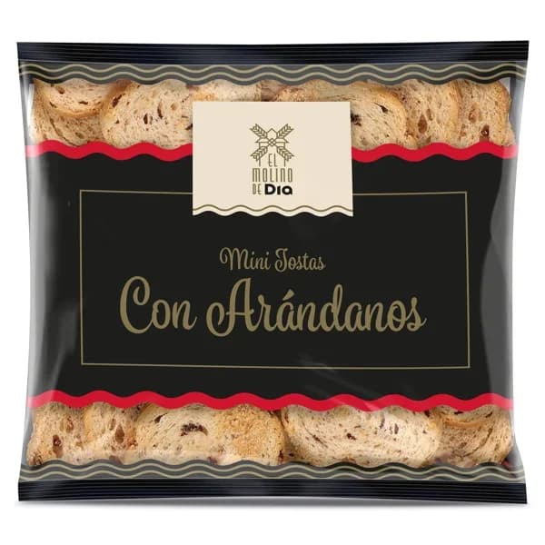Mini tostas con arándanos El molino de Dia bolsa 90 g - 0.09 kg - Imagen del producto en Findit