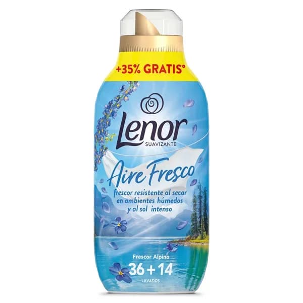 Suavizante frescor alpino aire fresco Lenor botella 50 lavados - 49.9 ud - Imagen del producto en Findit