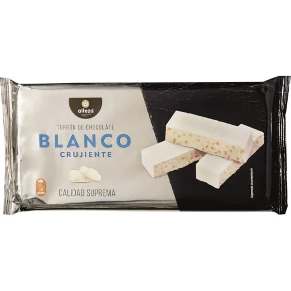 Turrón Chocolate Blanco Crujiente - 0.25 kg - Imagen del producto en Findit