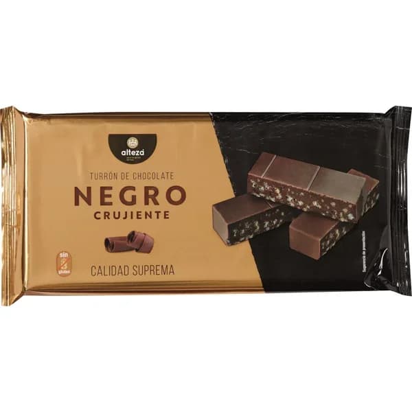 Turrón Chocolate Negro Crujiente - 0.21 kg - Imagen del producto en Findit