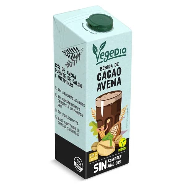 Bebida de avena con cacao Vegedia brik 1 l - 1 ud - Imagen del producto en Findit