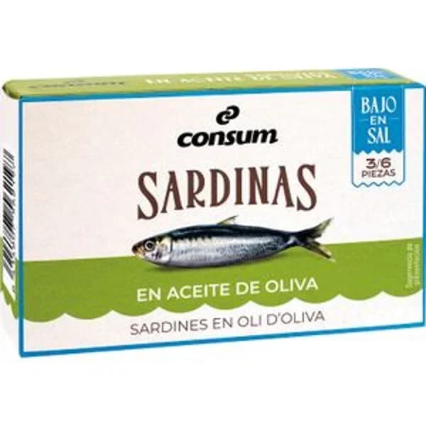Sardina Aceite de Oliva Bajo en Sal - 0.08 kg - Imagen del producto en Findit