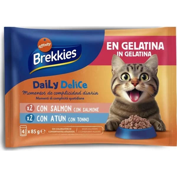Comida Húmeda Gato Gelatina Salmon y Atun P-4 - 0.34 kg - Imagen del producto en Findit