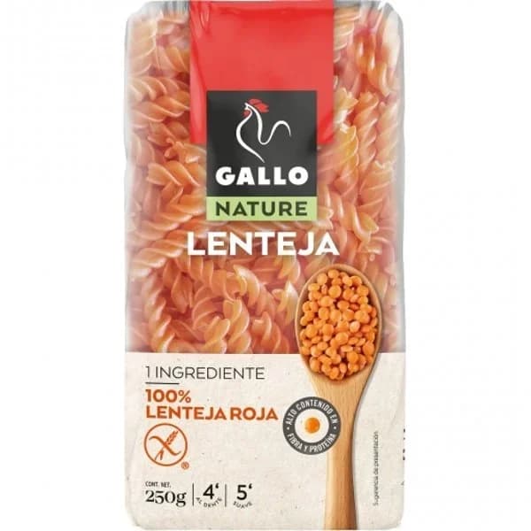 Hélices de lenteja roja Gallo Nature sin gluten 250 g. - 0.25 kg - Imagen del producto en Findit