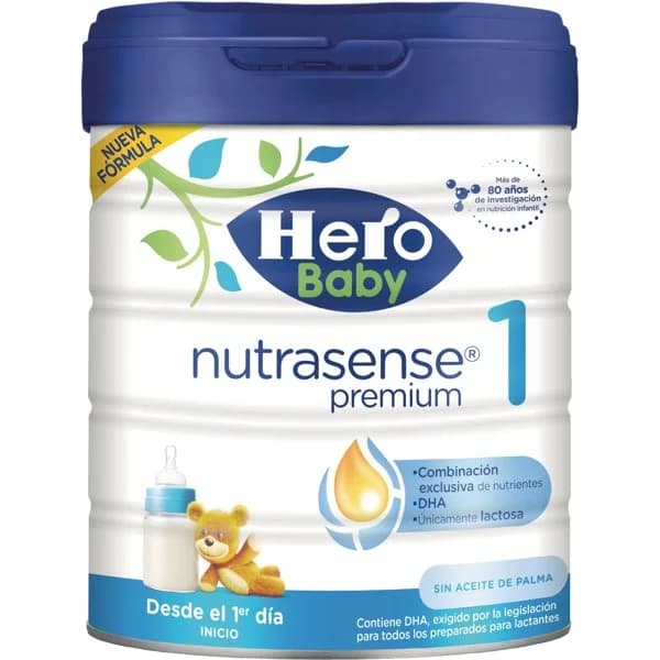 Leche infantil para lactantes en polvo Hero Baby Nutrasense Premium 1 lata 800 g. - 0.8 kg - Imagen del producto en Findit