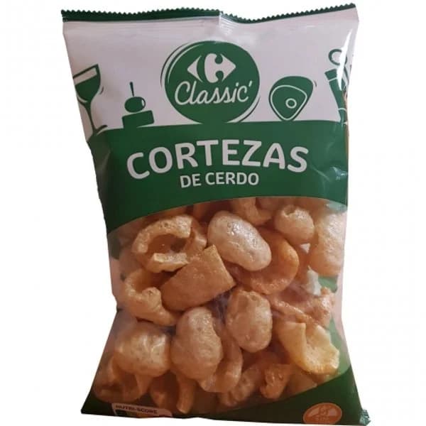 Cortezas de cerdo fritas Classic Carrefour sin gluten 75 g. - 0.08 kg - Imagen del producto en Findit