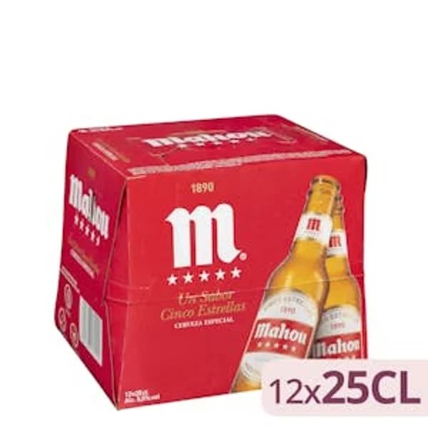 Cerveza Rubia 5 Estrellas Botellín 12 x 250ML - 3 l - Imagen del producto en Findit