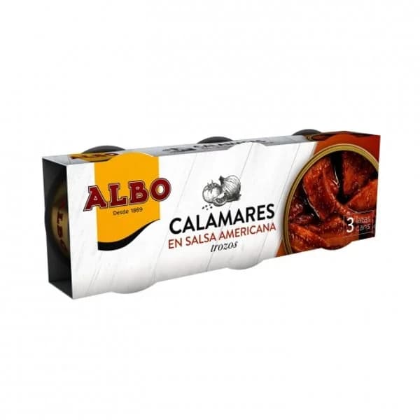 Calamar en salsa americana ALBO, pack 3x65 g - 0.15 kg - Imagen del producto en Findit