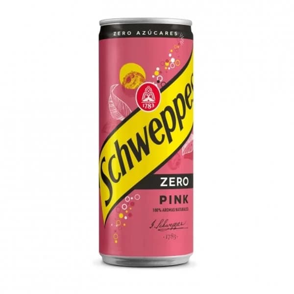 Tonica pink zero Schweppes lata 33 cl. - 0.32 ud - Imagen del producto en Findit