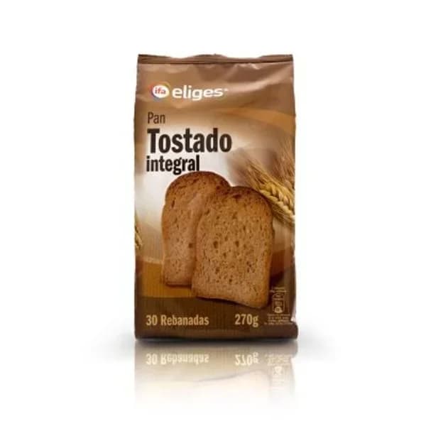Pan tostado integral 30 unidades - 0.27 kg - Imagen del producto en Findit