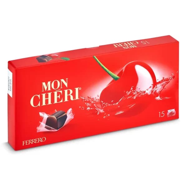 Bombones de chocolate negro con cereza y licor Ferrero Moncheri caja 157.5 g - 0.16 kg - Imagen del producto en Findit