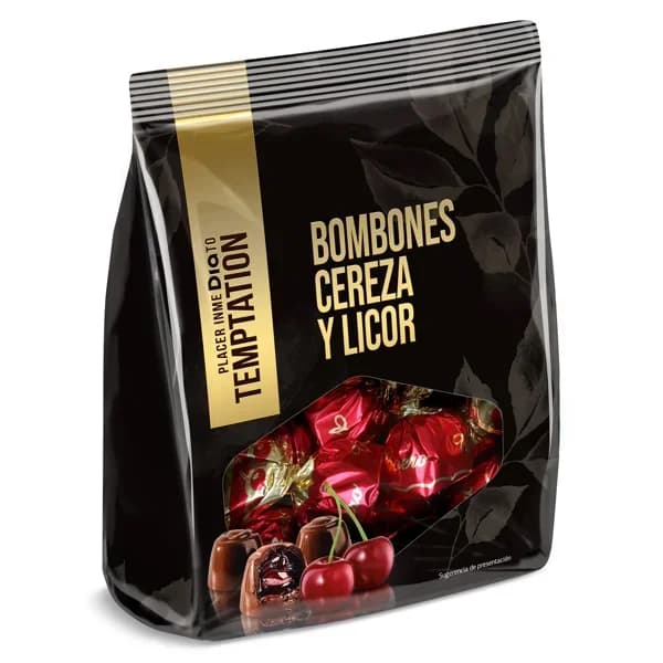 Bombones rellenos de cereza y licor Temptation de Dia bolsa 150 g - 0.15 kg - Imagen del producto en Findit