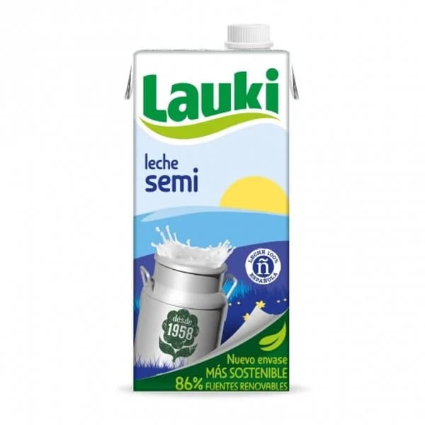 Leche semidesnatada Lauki brik 1 l - 1 l - Imagen del producto en Findit