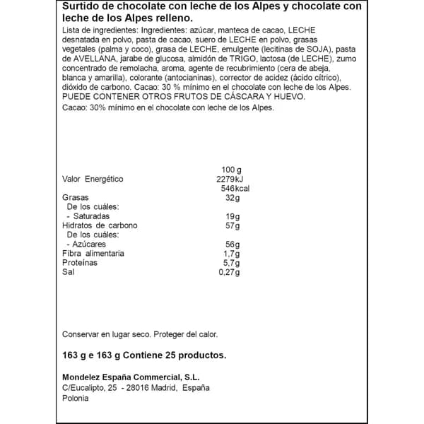 Calendario de Adviento Chocolate 163G - 0.16 kg - Imagen del producto en Findit