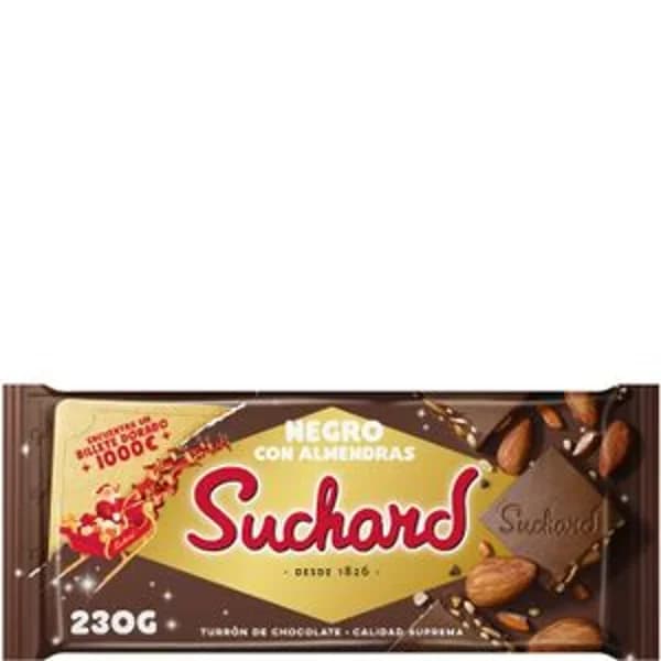 Turrón chocolate negro con almendras 260 g - 0.23 kg - Imagen del producto en Findit