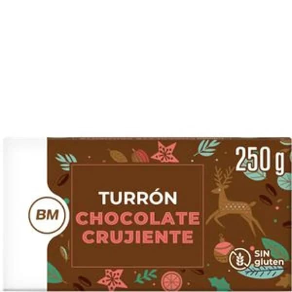 Turrón chocolate crujiente 250 g - 0.2 kg - Imagen del producto en Findit