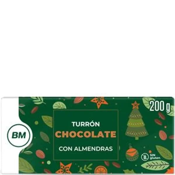Turrón chocolate con almendras 200 g - 0.2 kg - Imagen del producto en Findit