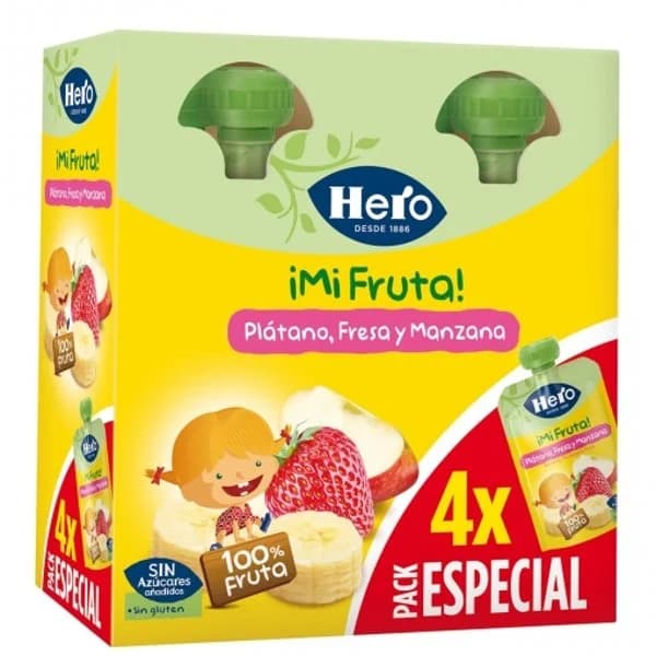 Potito Bolsita Plátano y Fresa 4 x 100G - 0.4 kg - Imagen del producto en Findit