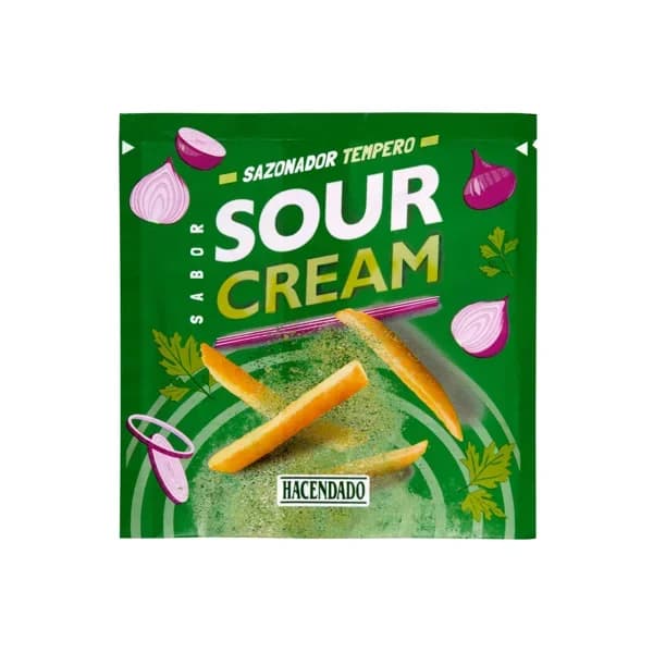 Sazonador sabor sour cream Hacendado para patatas  snacks  carnes y salsas - 0.01 kg - Imagen del producto en Findit