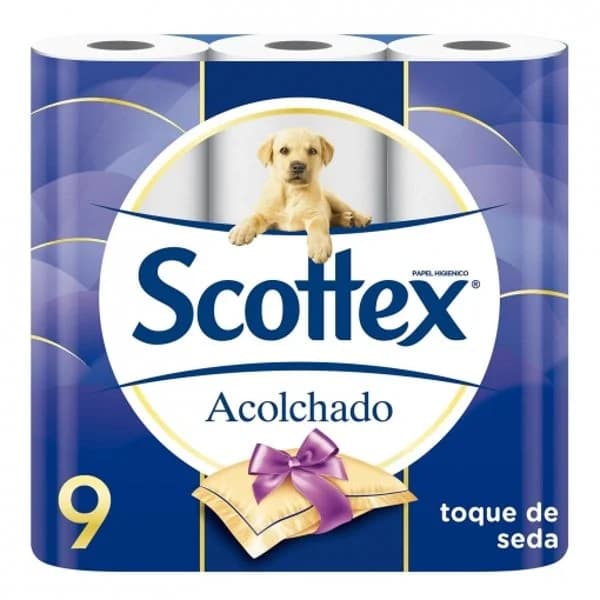 Papel higiénico acolchado 3 capas Scottex bolsa 9 unidades - 1 ud - Imagen del producto en Findit