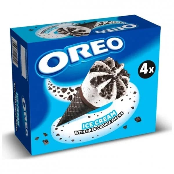 Conos con helado de nata y galleta Oreo 4 ud. - 0.44 l - Imagen del producto en Findit
