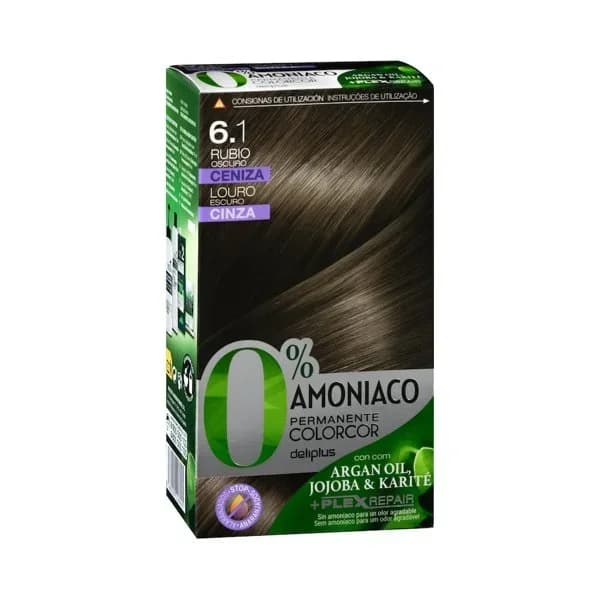 Coloración permanente 6.1 rubio oscuro ceniza Deliplus 0% amoníaco - 1 ud - Imagen del producto en Findit