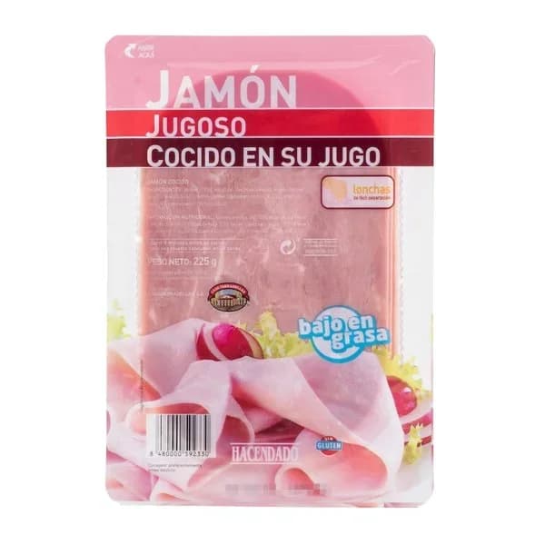 Jamón cocido jugoso Hacendado - 0.23 kg - Imagen del producto en Findit