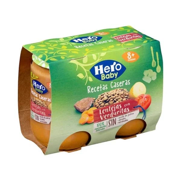Papilla lentejas con verduritas Hero baby recetas caseras +8 meses - 0.38 kg - Imagen del producto en Findit