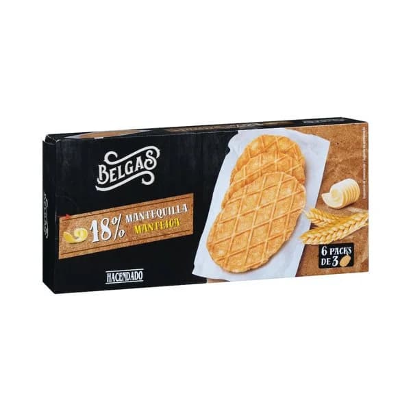 Galletas de mantequilla Hacendado Belgas - 0.18 kg - Imagen del producto en Findit