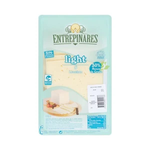 Queso lonchas light mezcla Entrepinares - 1 ud - Imagen del producto en Findit